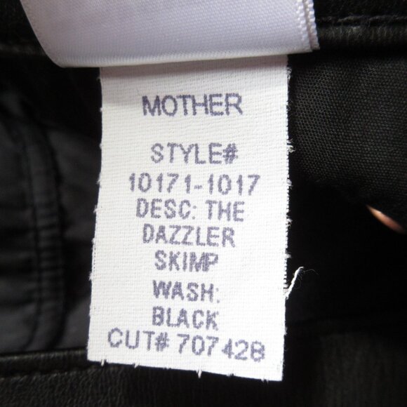 NWT Mother Dazzler Skimp in Wax On Wax Off Black Faux Leather Stretch Pants 30 - Picture 9 of 10